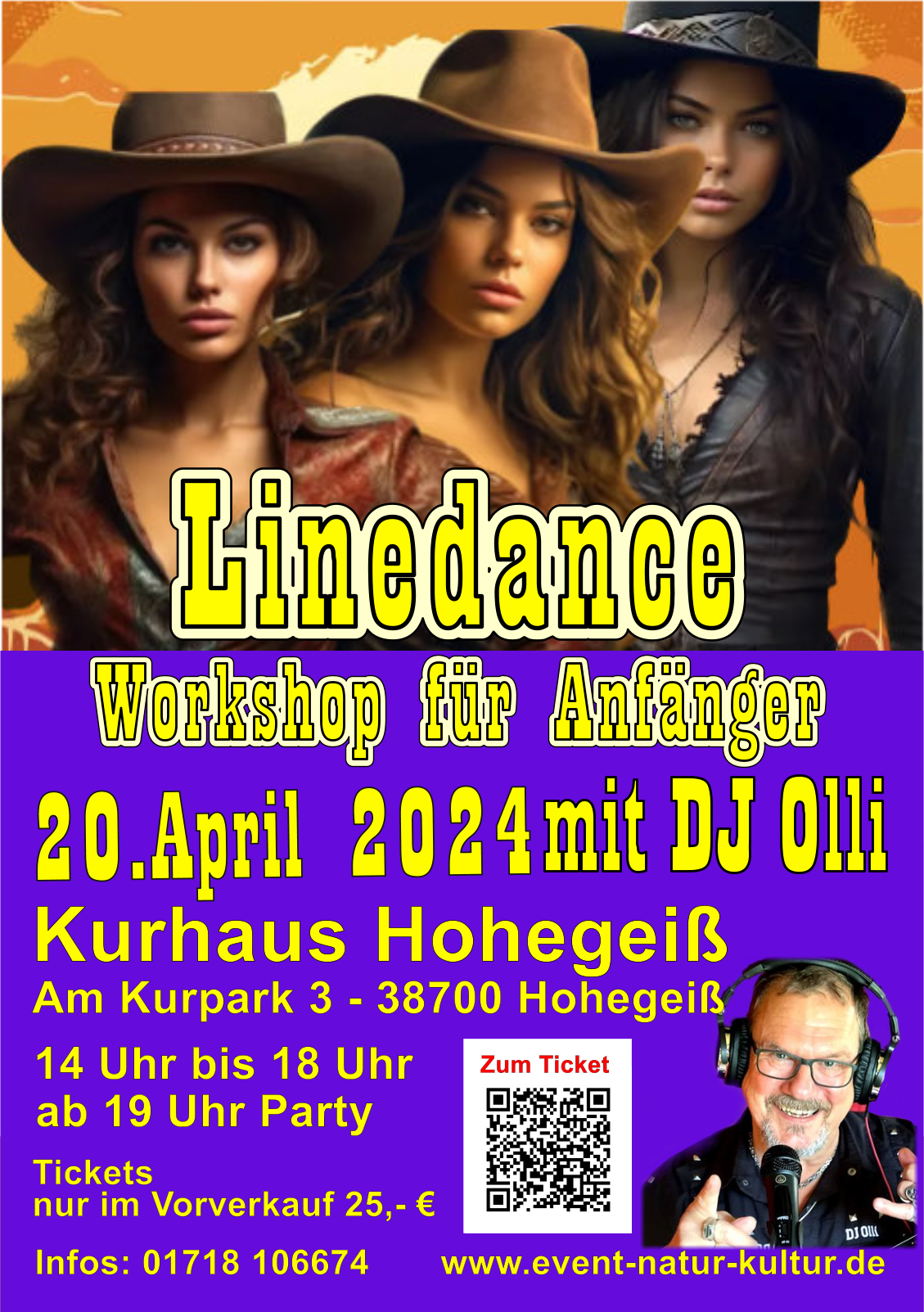 Line Dance Workshop  20. April 2024 mit DJ Olli 